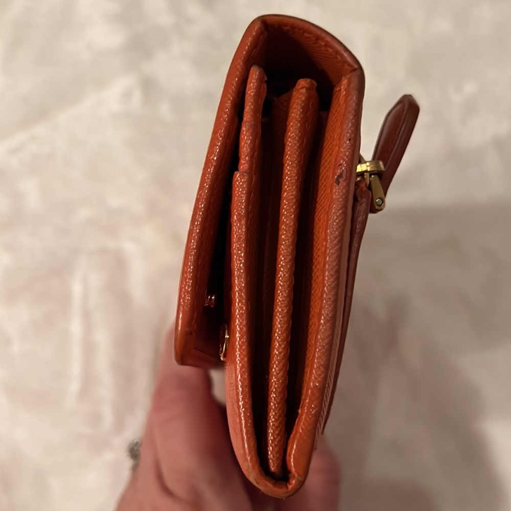 Authentic Orange Prada Wallet - Picture 14 of 16